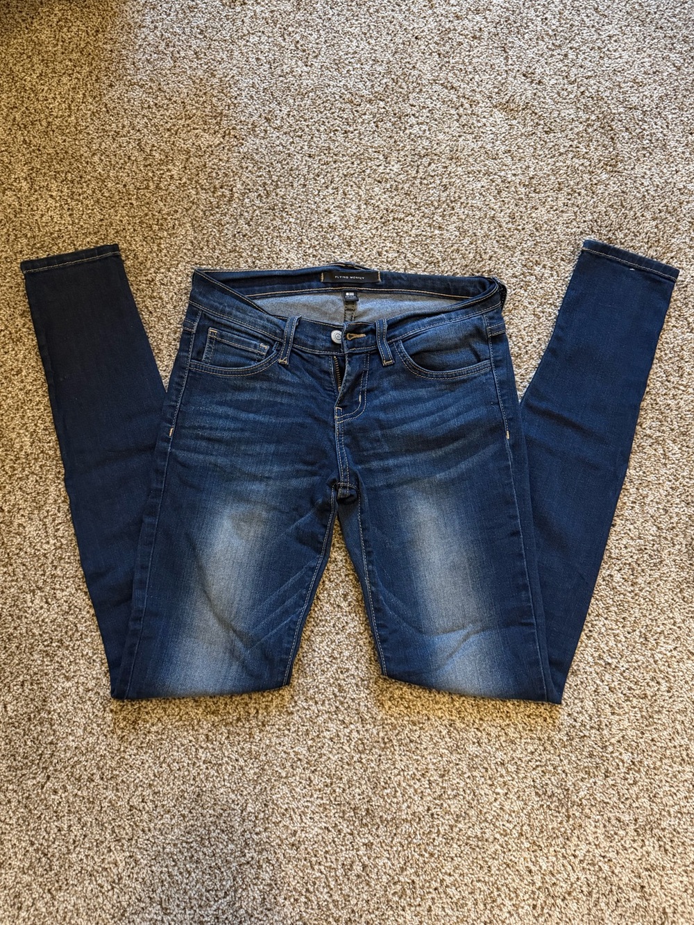 Flying Monkey Dark Blue Skinny Jeans with Faded Detail